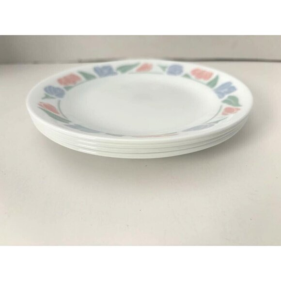 CORELLE Friendship Salad Dessert Plates 6 3/4" Set of 4 Corning Ware USA - Picture 4 of 6